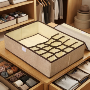 Organizador de tela color beige 17 compartimentos