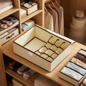 Organizador de tela color beige 13 compartimentos