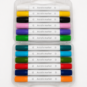 MARCADORES 12 COLORES DOBLE PUNTA EN ESTUCHE RIGIDO