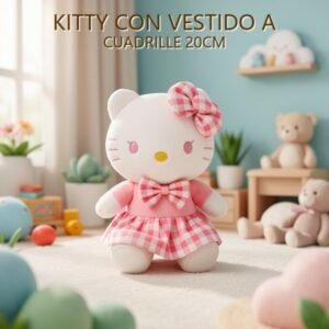 KITTY CON VESTIDO A CUADRILLE 20CM