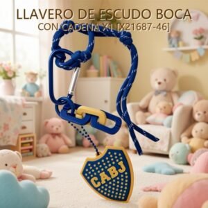 LLAVERO DE ESCUDO BOCA CON CADENA X1 [X21687-46]