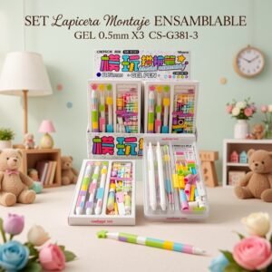 SET Lapicera Montaje ENSAMBLABLE GEL PEN X3 0.5mm [CS-G381-3]