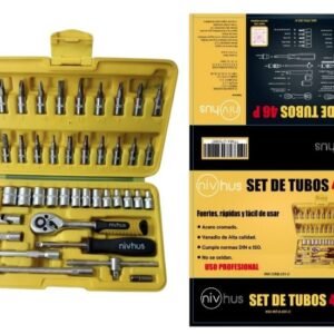 LLAVE TUBO 46PCS NIVHUS VALIJA AMARILLA