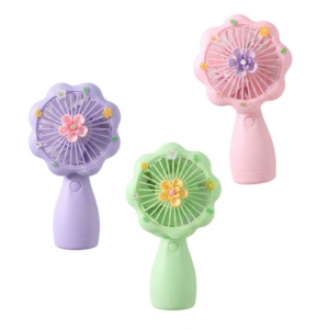VENTILADOR PORTÁTIL DE MANO DISEÑO FLORAL