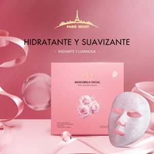 MASCARILLA FACIAL FIBRA VEGERAL ROSA · Cód. 61103