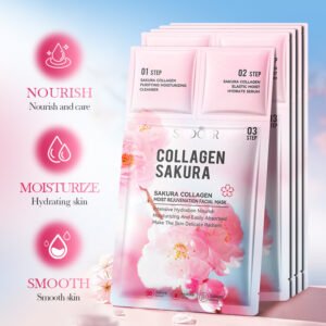 MASCARILLA FACIAL 3 PASOS CON COLAGENO Y FLOR DE CEREZO 0.8G+0.8ML+25ML · Cód. 780363
