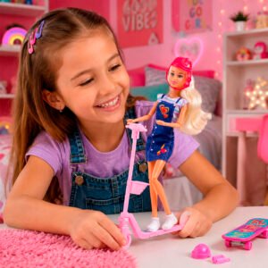 Muñeca Tiny Monopatin Con Accesorios 35x26x9 Cm