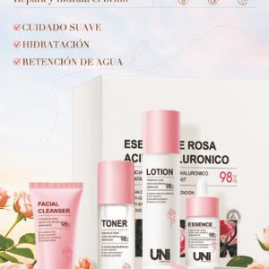 KIT RITUAL FACIAL DE ROSA ACIDO HIALURONICO DE 6 PIEZAS · Cód. 27680