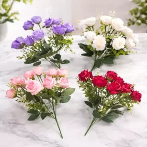 Ramo Rosa Pimpollo Artif. 10 Flores X Ramo 31cm Bouquet