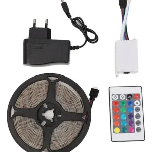 Tira Luces Led Rgb 5mts Con Transfomador Autoadhesivas