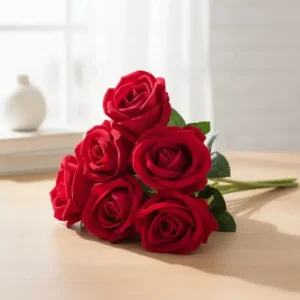 VARA ROSA TERCIOPELO AZUL/ROJO 9cm7 49cm alto