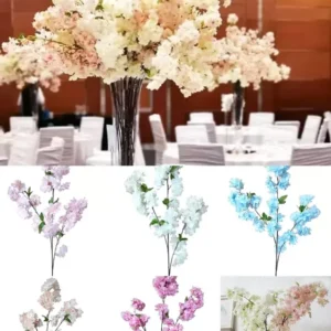 Vara Flores Cerezas Premium Blanco Artificial Alto 1m