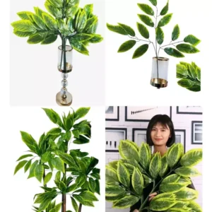 Pack X 6 Varas Hoja Mango Artificial Grande Deco Verde
