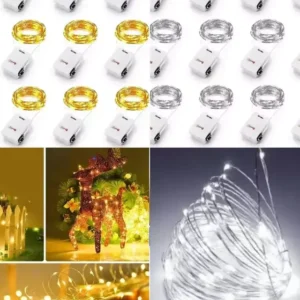 Pack X 12 Luces Led Guirnalda Alambre 2mtrs - 3 Frecuencia calida/FRIA