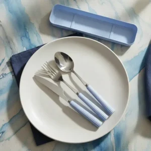Set Juego De Cubiertos Tenedor, Cuchara Y Cuchillo Y Stuche