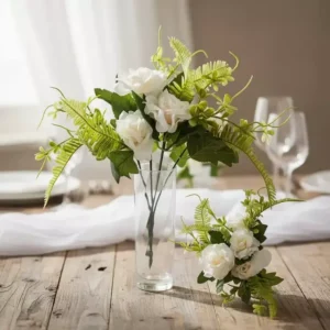 Ramo Rosa Artif Con 5 Flores Novia Deco Bautismo