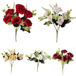 Ramo Rosa Artificial Trae 6 Rosas 31CM