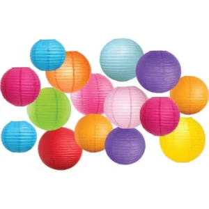 Farol Chino De Papel 30cm X Pack De 5 Unidades varios colores