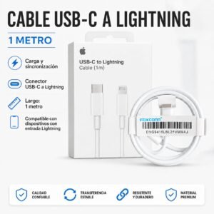 CABLE APPLE C A LIGHTNING (CALIDAD FOXCONN)