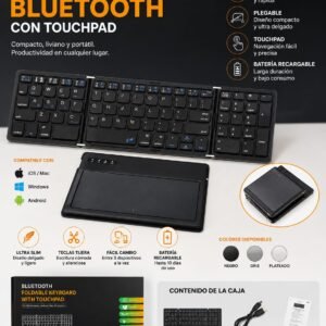 TECLADO PLEGABLE BT CON TOUCHPAD