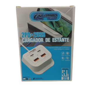 Lt-25al22 cargador de estante 3.1a 2usb + 2usb-c _ 12586