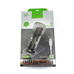 Rc-4803 cargador auto 4.8a 2usb a micro 12802