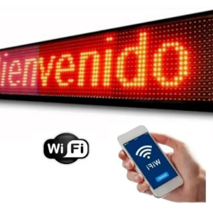 Or-cl2602 cartel led rojo programable wifi 20x100c 12820