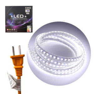 Nv-100-5 tira led 5050 c/silicona enchufe 220v 5mt 13435