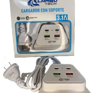 Lt-25al21cargador c/soporte 3.1a 2usb+2usb-c 13472
