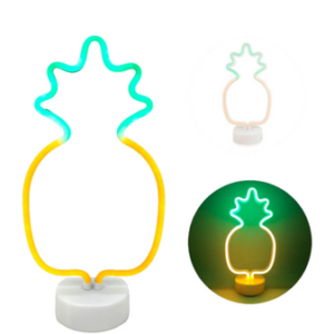 LÁMPARA VELADOR DE NEÓN CON DISEÑO DE ANANÁ CON BASE C/USB/PILA 2007505085691