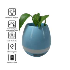 MACETA PARLANTE BLUETOOTH CON LUZ LED RECARGABLE ( MACETERO- FLORERO) 2007505085196