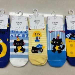 MEDIAS SOQUETES DE ALGODON GATO NEGRO - X 10 UNI