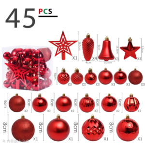 SET DE PELOTAS DE NAVIDAD ROJA X 45