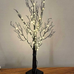 ARBOLITO NEGRO CON LUZ 60CM
