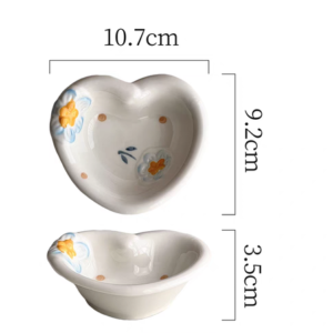 BOWL CERAMICA FORMA DE CORAZON 4" FLOR