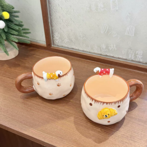 TAZA CERAMICA CON PERRITO Y MEDIALUNA