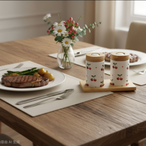 SET DE MESA CERAMICA 2 PCS CEREZAS