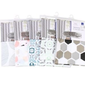 Cortina de baño premium c/ 12 ganchos