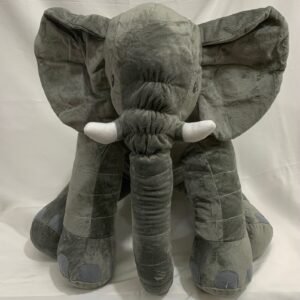 Elefante almohadón y apego gris 60cm